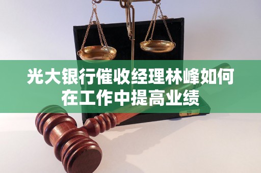 光大银行催收经理林峰如何在工作中提高业绩