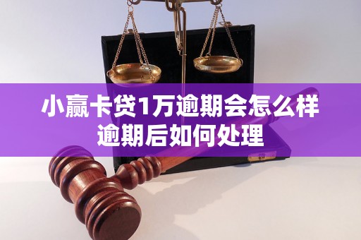 小赢卡贷1万逾期会怎么样逾期后如何处理