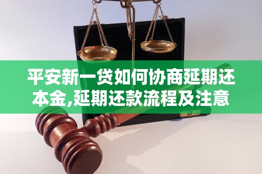 平安新一贷如何协商延期还本金,延期还款流程及注意事项