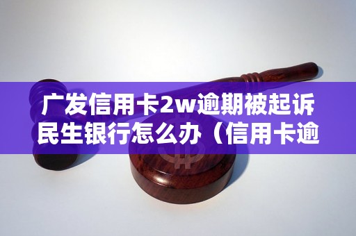 广发信用卡2w逾期被起诉民生银行怎么办（信用卡逾期法律解读）