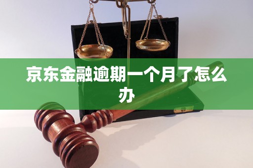 京东金融逾期一个月了怎么办