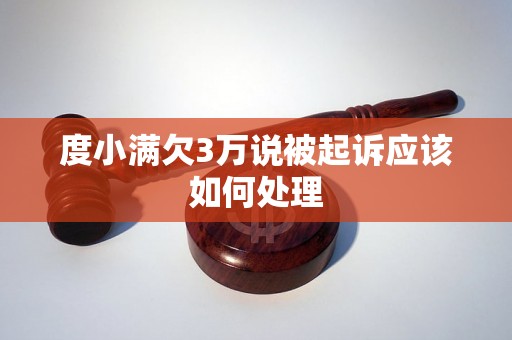 度小满欠3万说被起诉应该如何处理