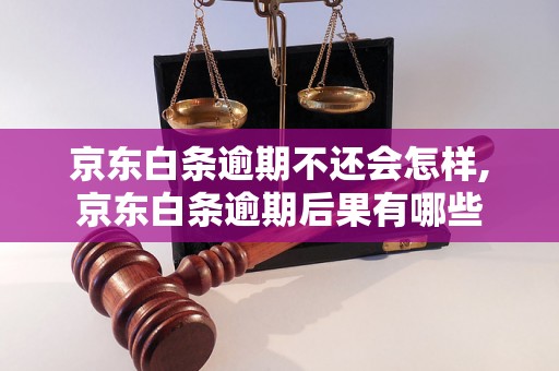 京东白条逾期不还会怎样,京东白条逾期后果有哪些