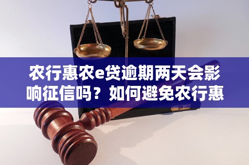 农行惠农e贷逾期两天会影响征信吗？如何避免农行惠农e贷逾期？