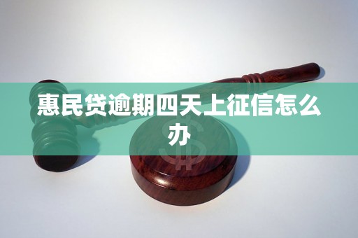 惠民贷逾期四天上征信怎么办