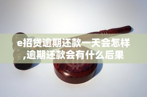 e招贷逾期还款一天会怎样,逾期还款会有什么后果