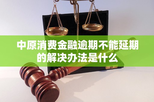 中原消费金融逾期不能延期的解决办法是什么