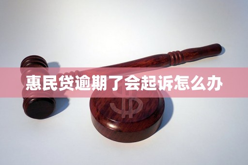 惠民贷逾期了会起诉怎么办