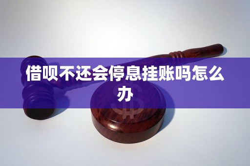 借呗不还会停息挂账吗怎么办