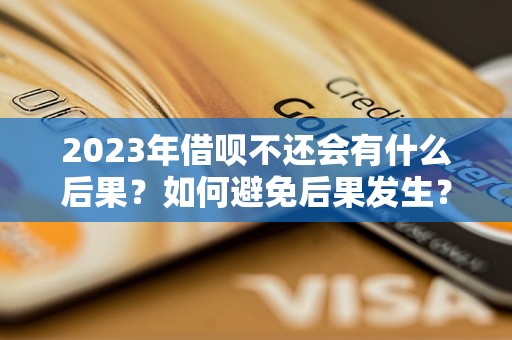 2023年借呗不还会有什么后果？如何避免后果发生？