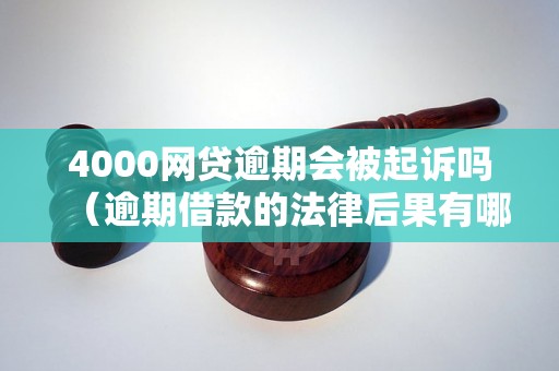 4000网贷逾期会被起诉吗（逾期借款的法律后果有哪些）