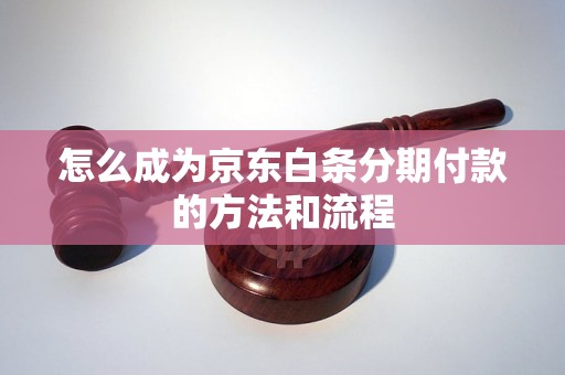 怎么成为京东白条分期付款的方法和流程