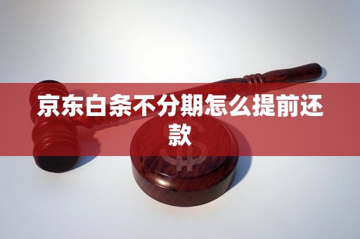 京东白条不分期怎么提前还款