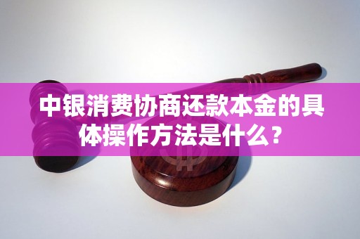 中银消费协商还款本金的具体操作方法是什么？