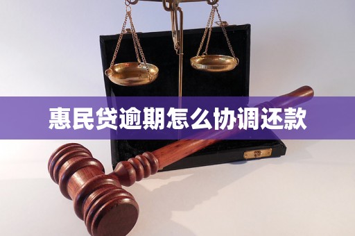 惠民贷逾期怎么协调还款