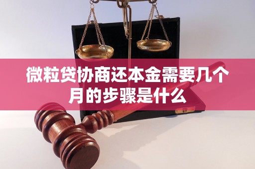 微粒贷协商还本金需要几个月的步骤是什么