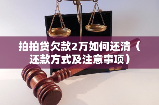 拍拍贷欠款2万如何还清（还款方式及注意事项）