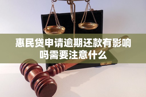 惠民贷申请逾期还款有影响吗需要注意什么