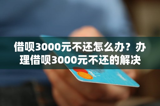 借呗3000元不还怎么办？办理借呗3000元不还的解决方法有哪些？