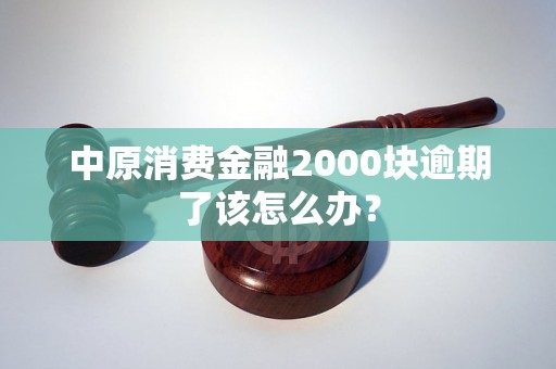 中原消费金融2000块逾期了该怎么办？