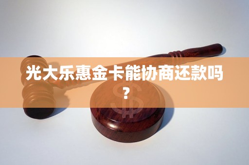 光大乐惠金卡能协商还款吗？