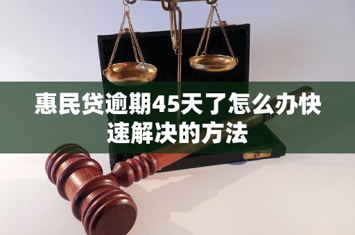 惠民贷逾期45天了怎么办快速解决的方法