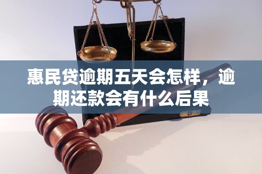 惠民贷逾期五天会怎样，逾期还款会有什么后果