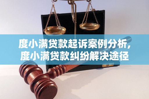 度小满贷款起诉案例分析,度小满贷款纠纷解决途径