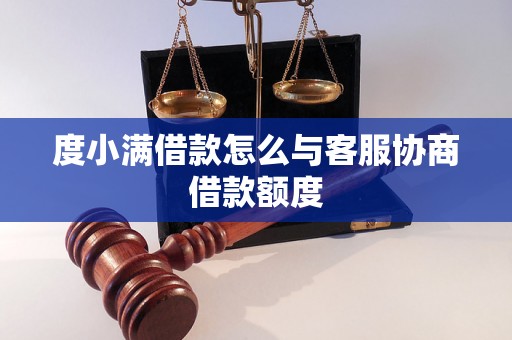 度小满借款怎么与客服协商借款额度