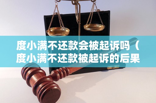 度小满不还款会被起诉吗（度小满不还款被起诉的后果）