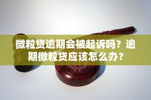 微粒贷逾期会被起诉吗？逾期微粒贷应该怎么办？