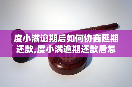 度小满逾期后如何协商延期还款,度小满逾期还款后怎么办理延期手续