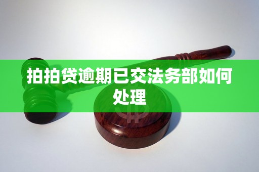 拍拍贷逾期已交法务部如何处理