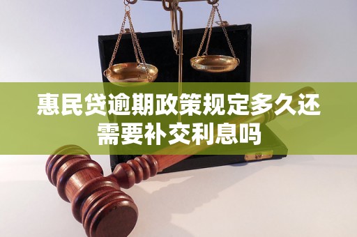 惠民贷逾期政策规定多久还需要补交利息吗