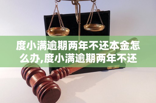 度小满逾期两年不还本金怎么办,度小满逾期两年不还钱怎么解决