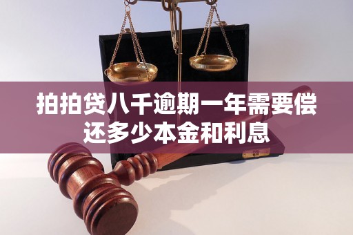 拍拍贷八千逾期一年需要偿还多少本金和利息