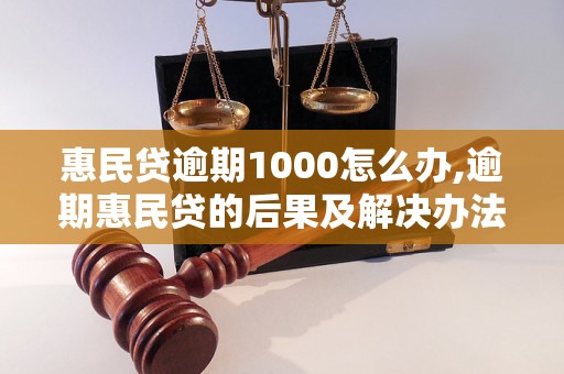 惠民贷逾期1000怎么办,逾期惠民贷的后果及解决办法