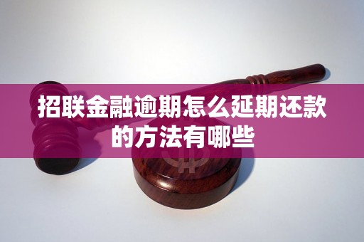 招联金融逾期怎么延期还款的方法有哪些