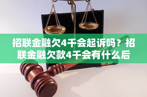 招联金融欠4千会起诉吗？招联金融欠款4千会有什么后果？