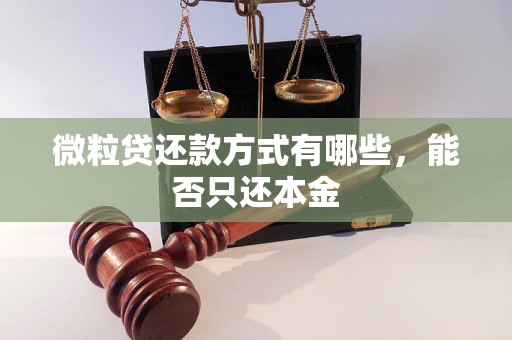 微粒贷还款方式有哪些，能否只还本金