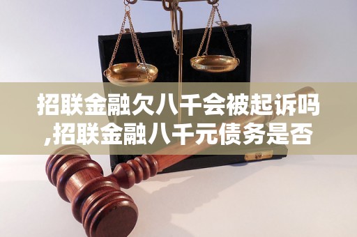 招联金融欠八千会被起诉吗,招联金融八千元债务是否可起诉