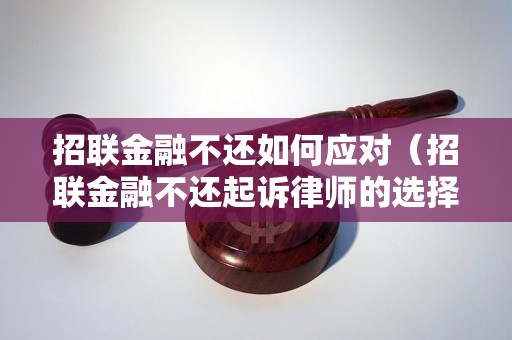 招联金融不还如何应对（招联金融不还起诉律师的选择）