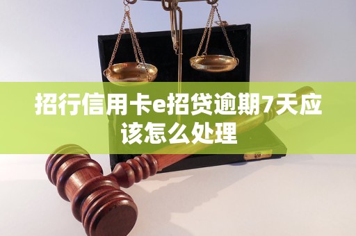 招行信用卡e招贷逾期7天应该怎么处理