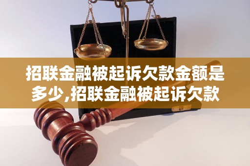 招联金融被起诉欠款金额是多少,招联金融被起诉欠款案件详情