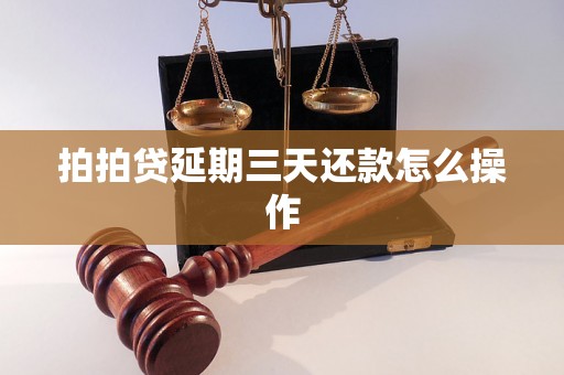 拍拍贷延期三天还款怎么操作