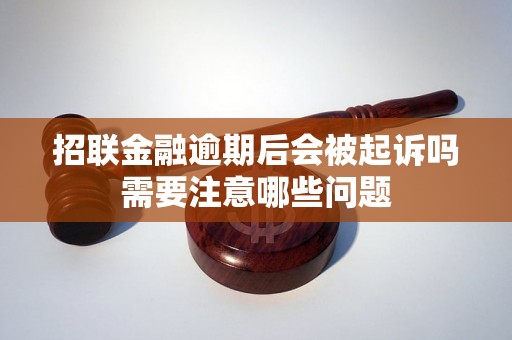 招联金融逾期后会被起诉吗需要注意哪些问题