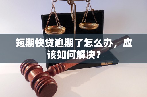 短期快贷逾期了怎么办，应该如何解决？