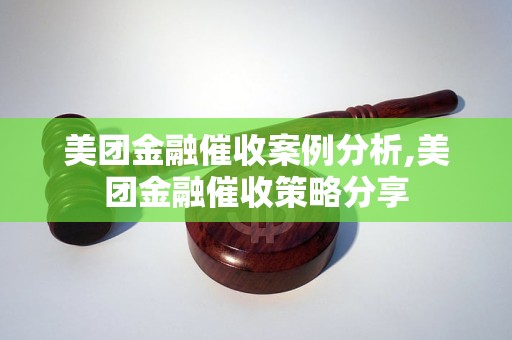 美团金融催收案例分析,美团金融催收策略分享