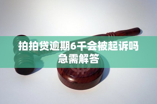 拍拍贷逾期6千会被起诉吗急需解答