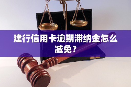 建行信用卡逾期滞纳金怎么减免？